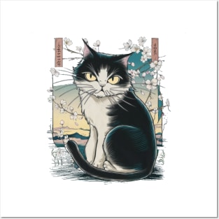 Sullen Cat Japanese Art Print Posters and Art